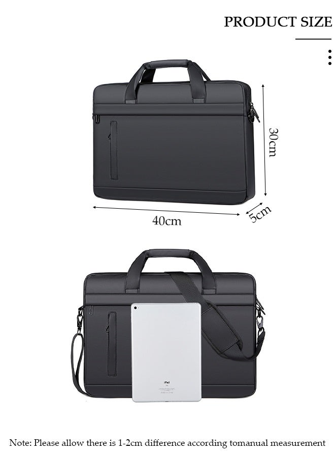DUNISO Laptop Carrying Case for 15.6 Inch Laptops Tablets,Laptop Computer and Tablet Shoulder Bag with Pocket, Water Proof Shoulder Messenger Bag with Adjustable and Removable Shoulder Strap, Travel Briefcase with Zipper, Portable Handbag for Office Travel Daily Use - Image 2