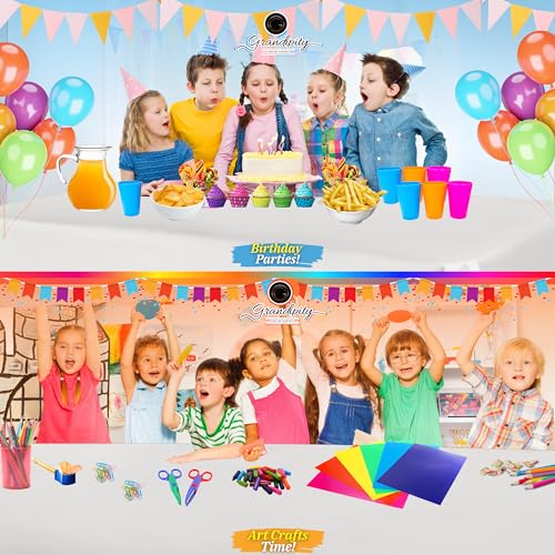 Grandipity 12 Pack Premium Disposable Plastic Tablecloth 54 Inch. x 108 Inch. with 0.3mm Thickness Table Cover - White - Image 4