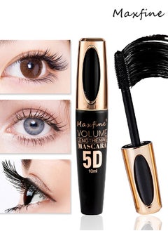 Maxfine 5D Silk Fiber Lash Mascara Waterproof, Luxuriously Longer, Thicker, Voluminous Eyelashes, Long-Lasting, Dramatic Extension, Smudge-proof, Hypoallergenic Formula, Black  - Image 1