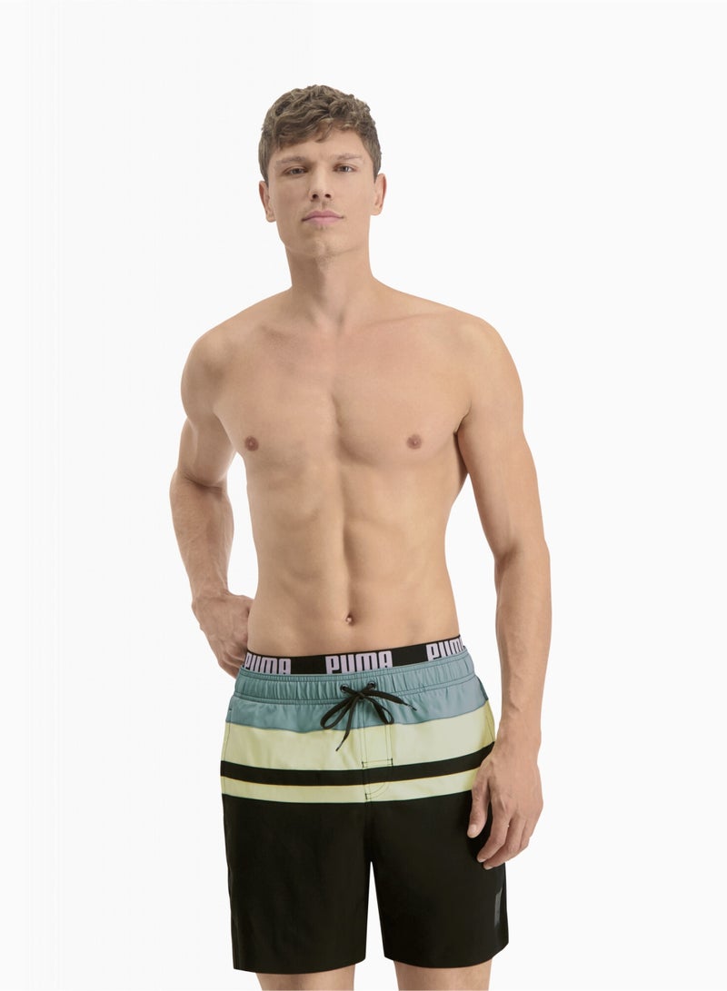 PUMA Swim Heritage Stripe Mid-Length Mens Shorts  - Image 1