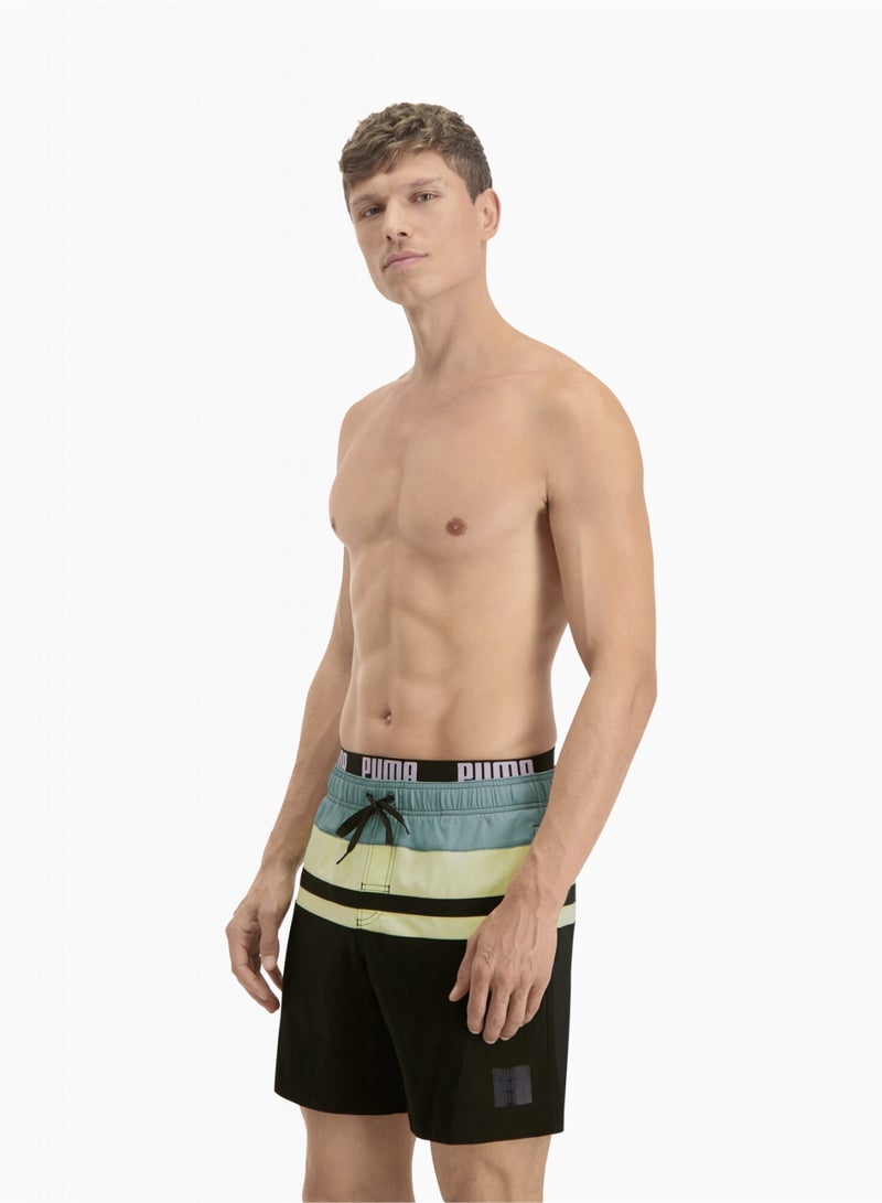 PUMA Swim Heritage Stripe Mid-Length Mens Shorts  - Image 3