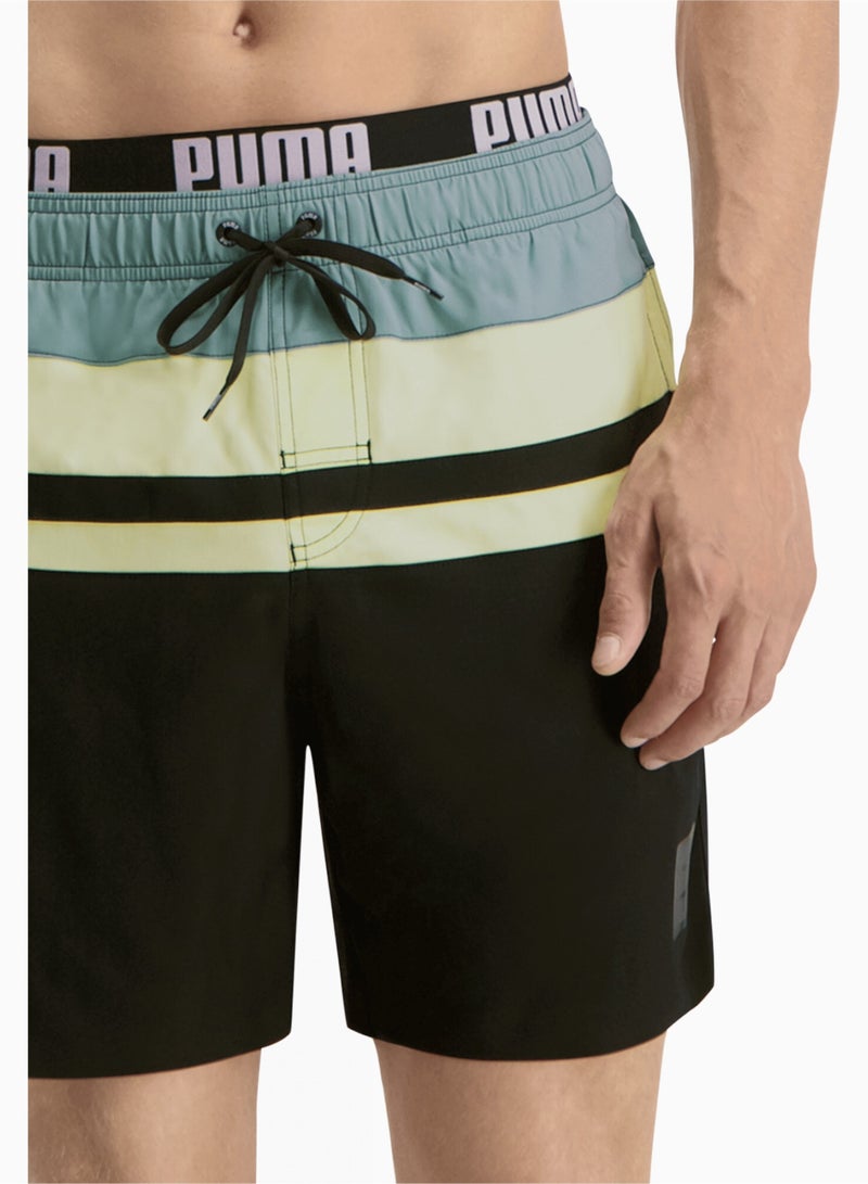PUMA Swim Heritage Stripe Mid-Length Mens Shorts  - Image 4