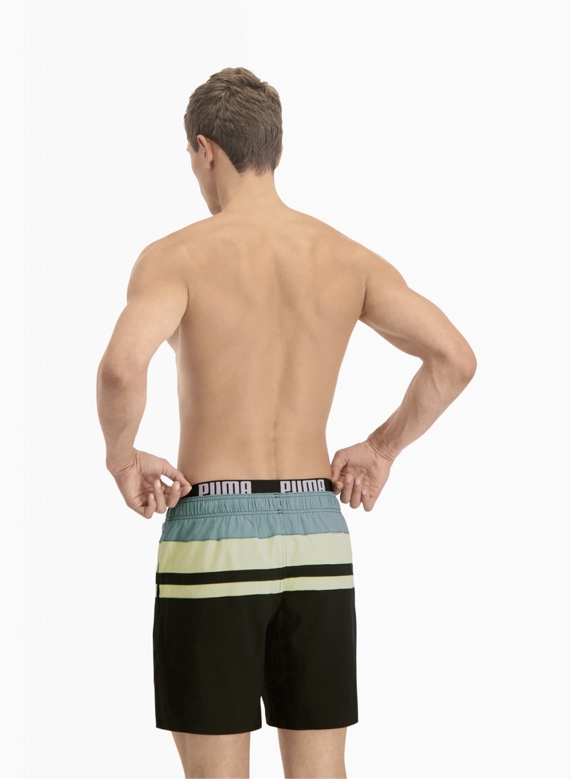 PUMA Swim Heritage Stripe Mid-Length Mens Shorts  - Image 2