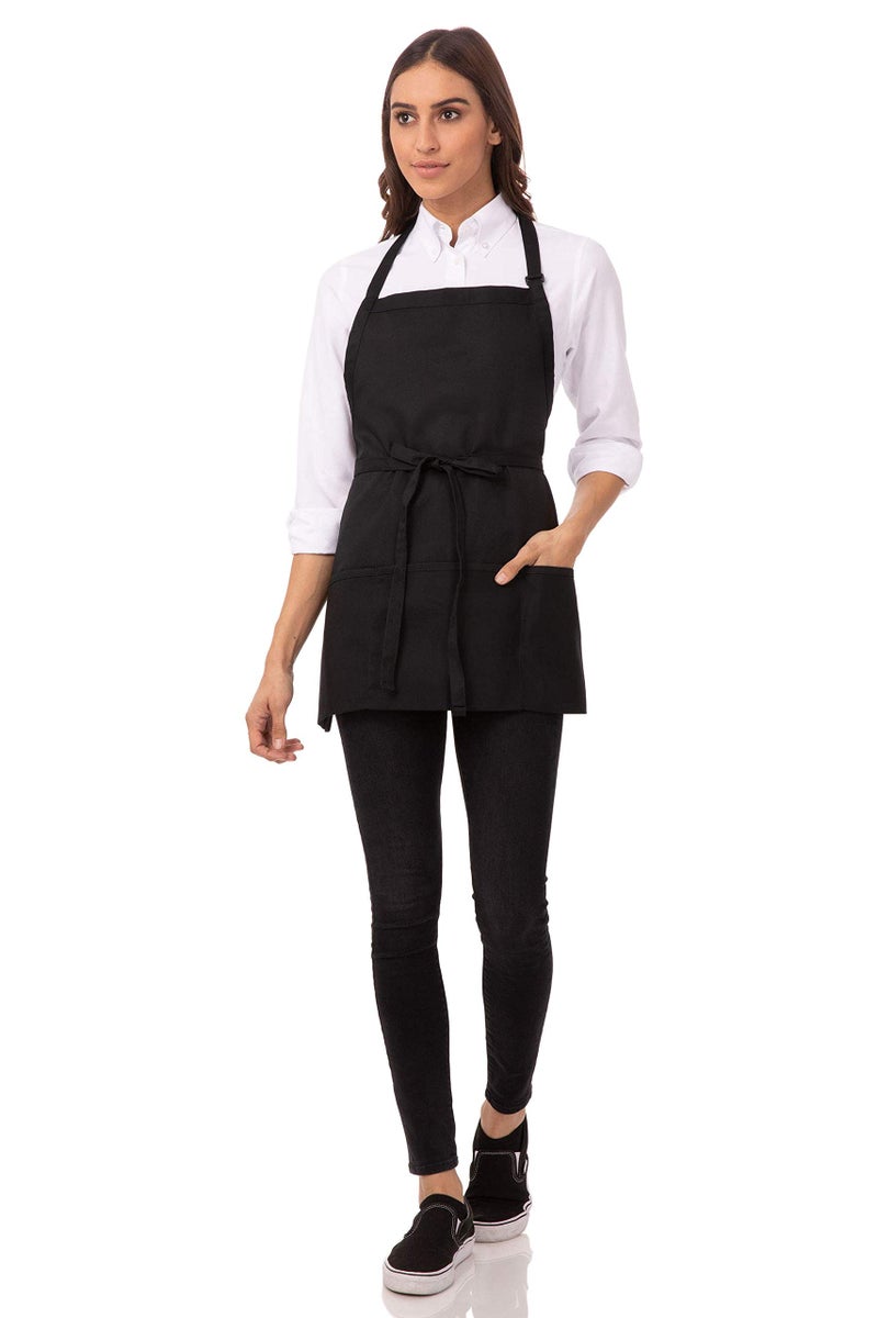 Chef Works Unisex Three Pocket Apron, Black, One Size - Image 4