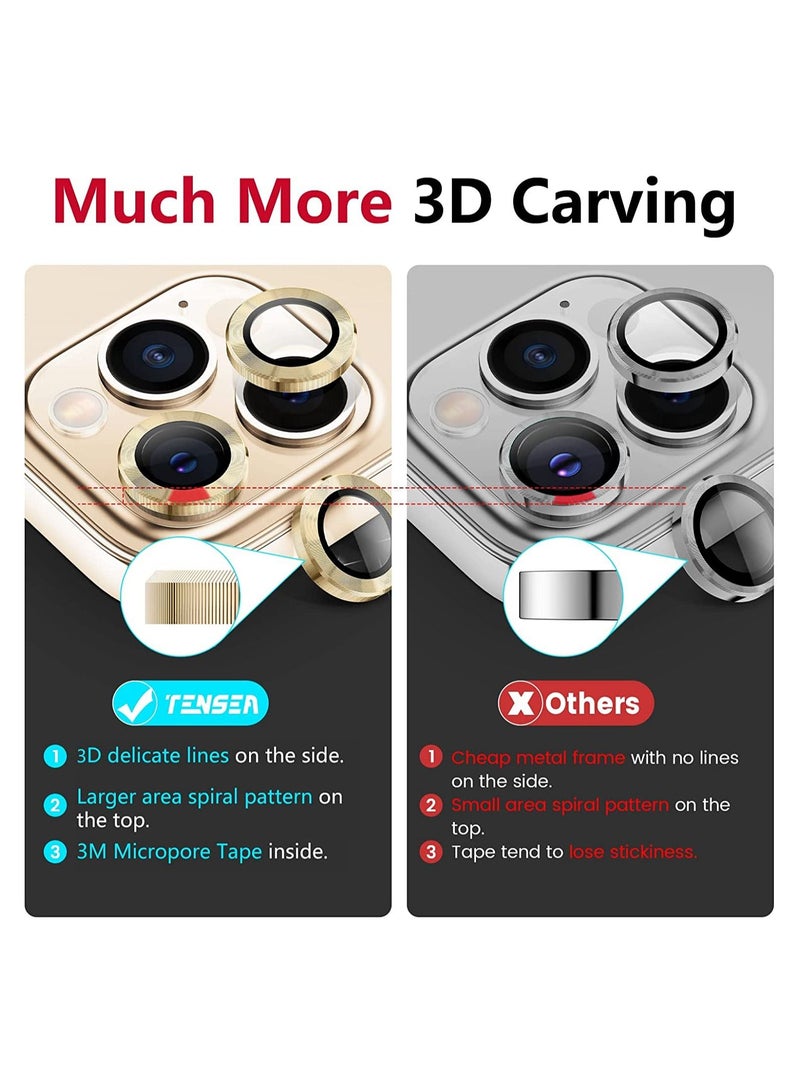 Rock Pow iPhone 13 Pro - iPhone 13 Pro Max Camera Lens Protector, 9H Tempered Glass Camera Cover Screen Protector Metal Individual Ring for iPhone 13Pro 6.1 inch iPhone 13 Promax 6.7 inch 2021 - Image 2