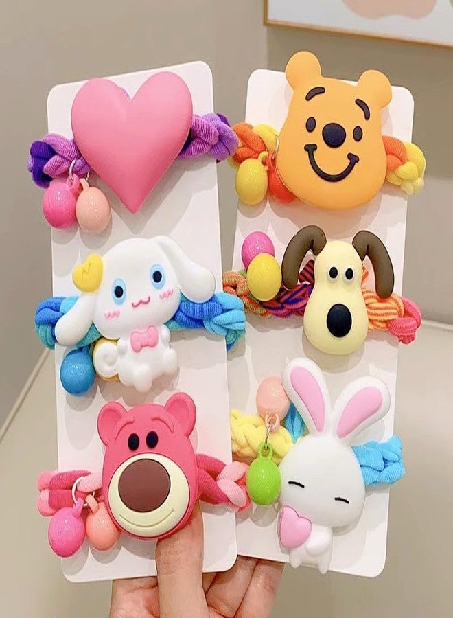 FICTIOUS Cartoon Elastic Hair Scrunchies - Soft & Stretchable Ponytail Holders, Baby Hair Clips, Toddler Snap Clips & Fun Hair Accessories for Girls & Kids (MULTICOLOR, 3PCS) - Image 4