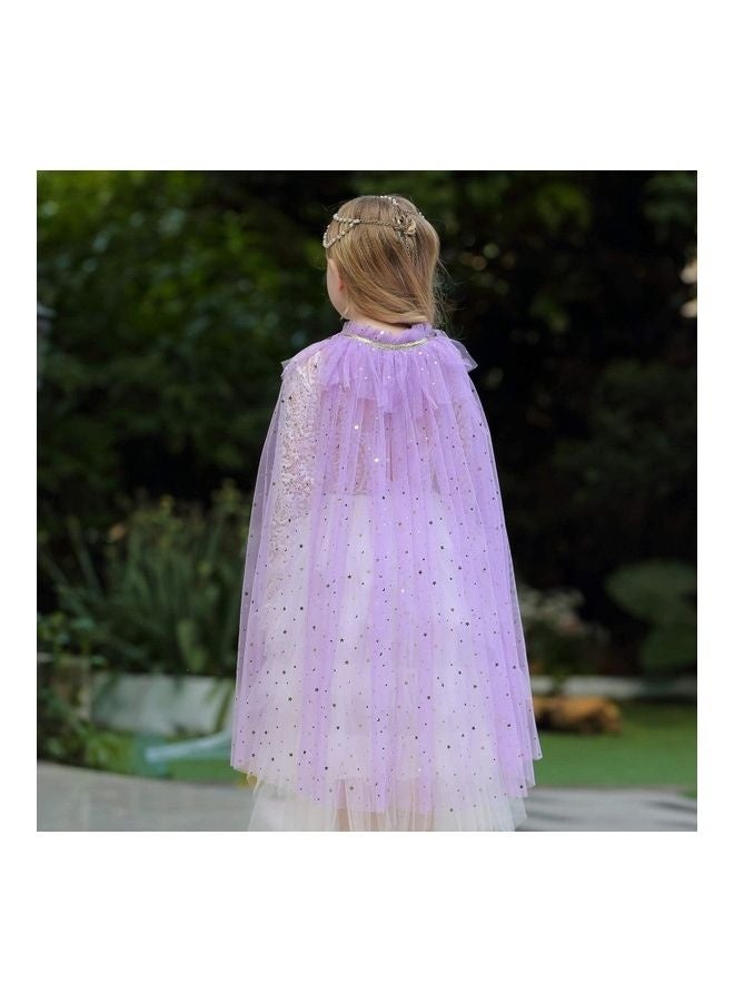 MissTiara Princess Cape Cloak Princess Dress,Fancy Dress Accessories Sparkling Sequins Cape for Girls, Kids Princess Shawl Cloak Cosplay Costume Birthday Cosplay Party - Image 4