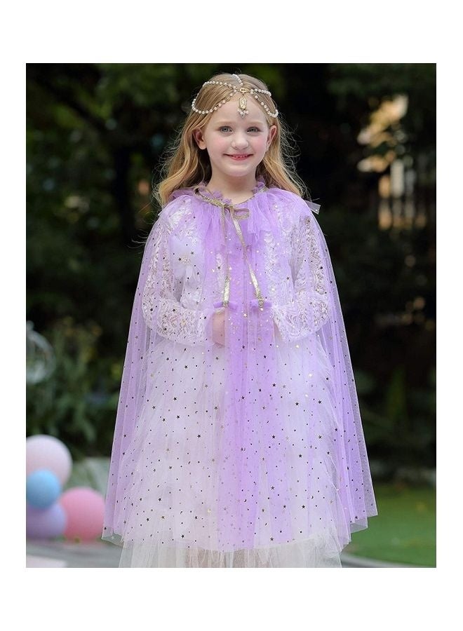 MissTiara Princess Cape Cloak Princess Dress,Fancy Dress Accessories Sparkling Sequins Cape for Girls, Kids Princess Shawl Cloak Cosplay Costume Birthday Cosplay Party - Image 3