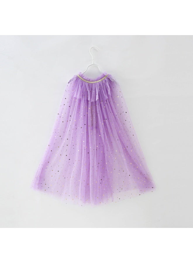 MissTiara Princess Cape Cloak Princess Dress,Fancy Dress Accessories Sparkling Sequins Cape for Girls, Kids Princess Shawl Cloak Cosplay Costume Birthday Cosplay Party - Image 5