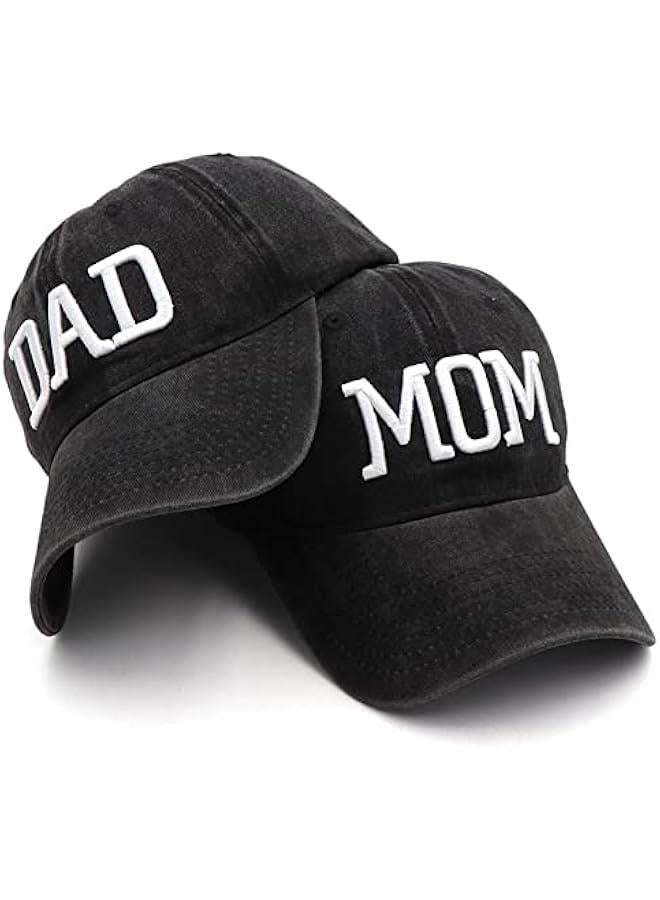 Mom and Dad Hats Fathers Day Mom Dad Gifts Hat Embroidered Adjustable Baseball Caps Gift for Couples Parents - Image 1
