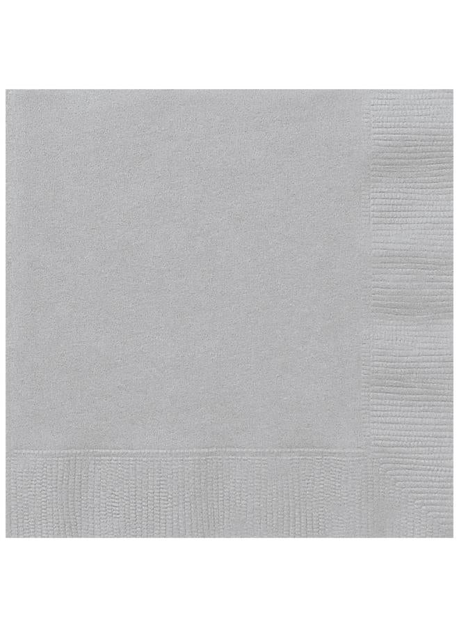 Unique مناديل مشروبات فضية - عبوة من 20 - Image 1