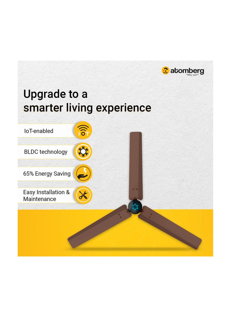 Generic - atomberg Renesa Smart 1200mm BLDC Ceiling Fan with IoT & Remote |Energy Efficient Ceiling Fan | High Air Delivery with LED Indicators (Brown & Black) - Image 1