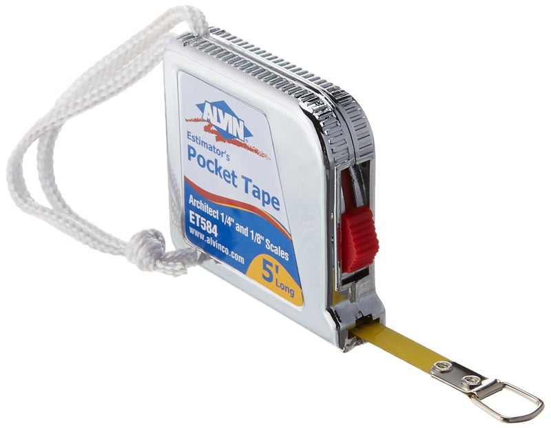 Alvin, ET584, Estimator's Pocket Tape, Architect 0.25" and 0.125" Scales - Image 1