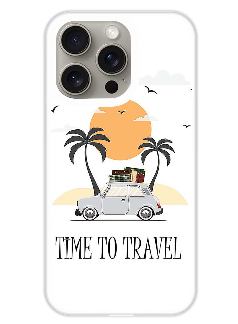 Theodor Protective Case Cover For APPLE IPHONE 15 Pro Time To Travel Vector (White Bumper) - Image 1