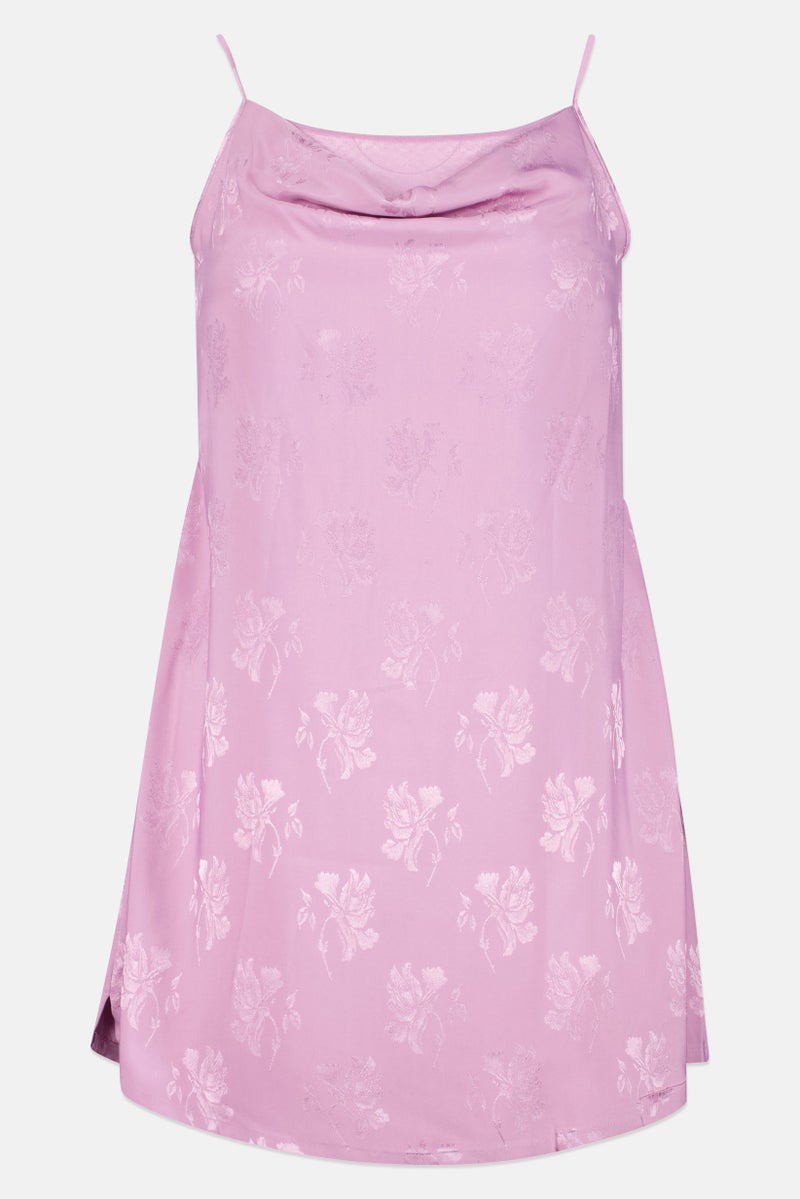 zivame Women Textured Sleeveless Sleeping Dress, Purple - Image 2