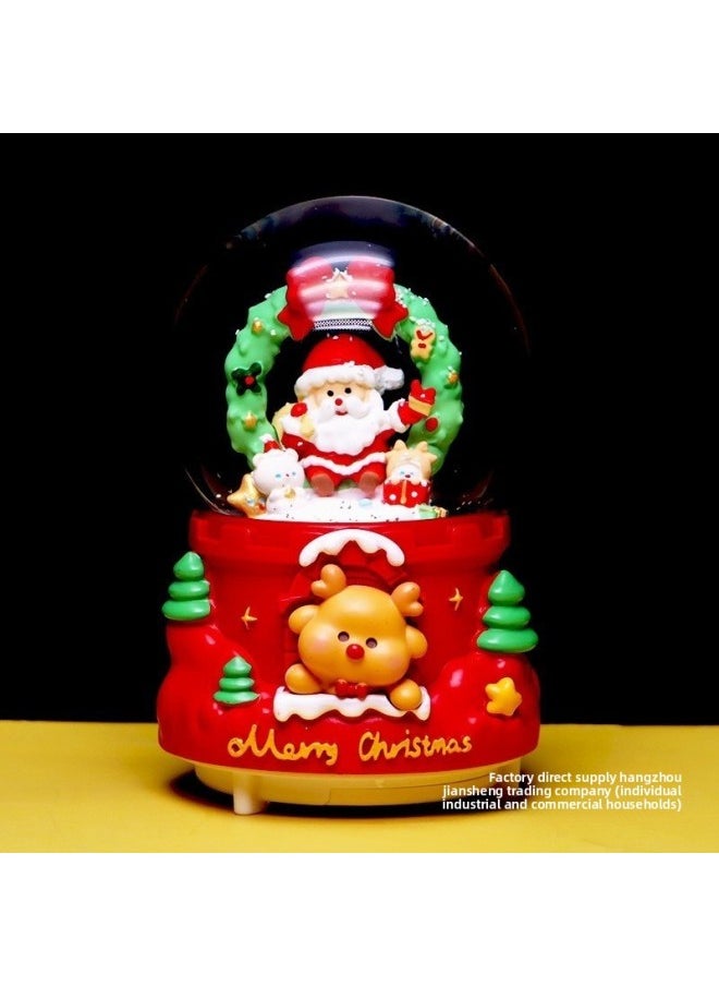 Gift For The Elderly Luminous Rotating Crystal Ball Music Box Girls Music Box Eve Children's Girlfriend-Color:6001 Automatic Snow + Lanterns + Music Medium Size  - Image 4