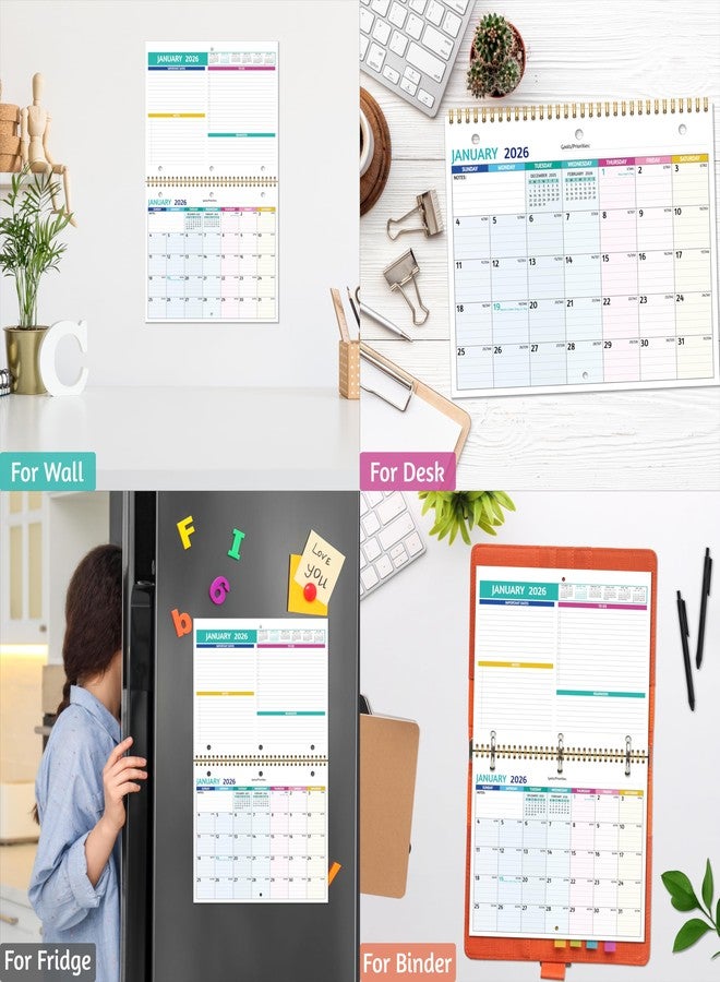 BowCuk 2026 Calendar - 2026 Wall Calendar, 11 x 8.5 In, Jan 2026 - Dec 2026, Small Monthly Calendar 2026, 3-Hole Punched Binder Calendar with Memo Pages, Ruled Blocks, Thick Paper, Holidays, To-dos ＆ Notes - Image 5