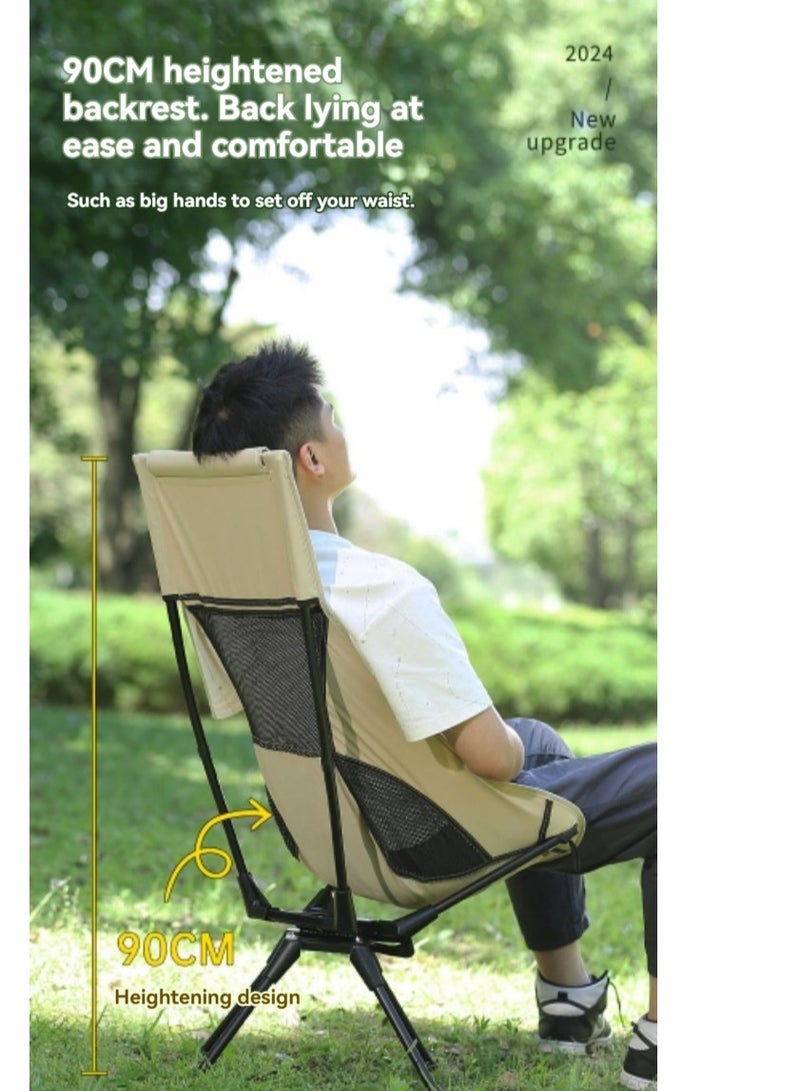 XiuWoo 360° Rotatable Portable Outdoor Beach Camping Chair Ultra Light Portable Folding Moon Chair for Camping Park Fishing - Image 4
