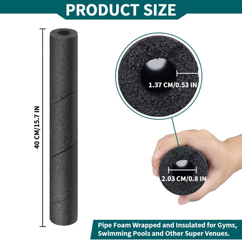 Aecsze 1 Pcs Pipe Insulation Foam Tube, 15.7 Inches Black Foam Snake Pipe Wrap Protection , Multi-Purpose Soft Foam Tubing for Swimming Pool Noodle, Water Pipes, and Winter Pipe Protectio - Image 2