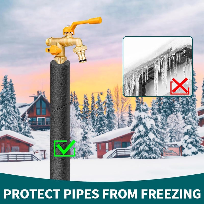 Aecsze 1 Pcs Pipe Insulation Foam Tube, 15.7 Inches Black Foam Snake Pipe Wrap Protection , Multi-Purpose Soft Foam Tubing for Swimming Pool Noodle, Water Pipes, and Winter Pipe Protectio - Image 4