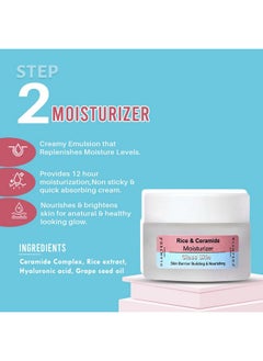 Glamveda Korean Glass Skin Rice & Ceramide Face Serum & Moisturizer Combo For Dry & Sensitive Skin Types  - Image 4