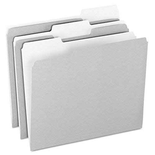 Pendaflex Two-Tone Color File Folders, Letter Size, 1/3 Cut, Gray, 100 Per box (152 1/3 GRA) - Image 1