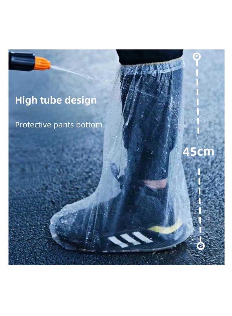 NOVOLAN Disposable Rain Shoes 10 Pairs, Rain Boots, Waterproof, Non-Slip, High-Top Shoe Covers, Thickened Wear-Resistant Transparent Plastic Foot Covers for Rainy Days, Rain-Proof outer Wear - Image 5