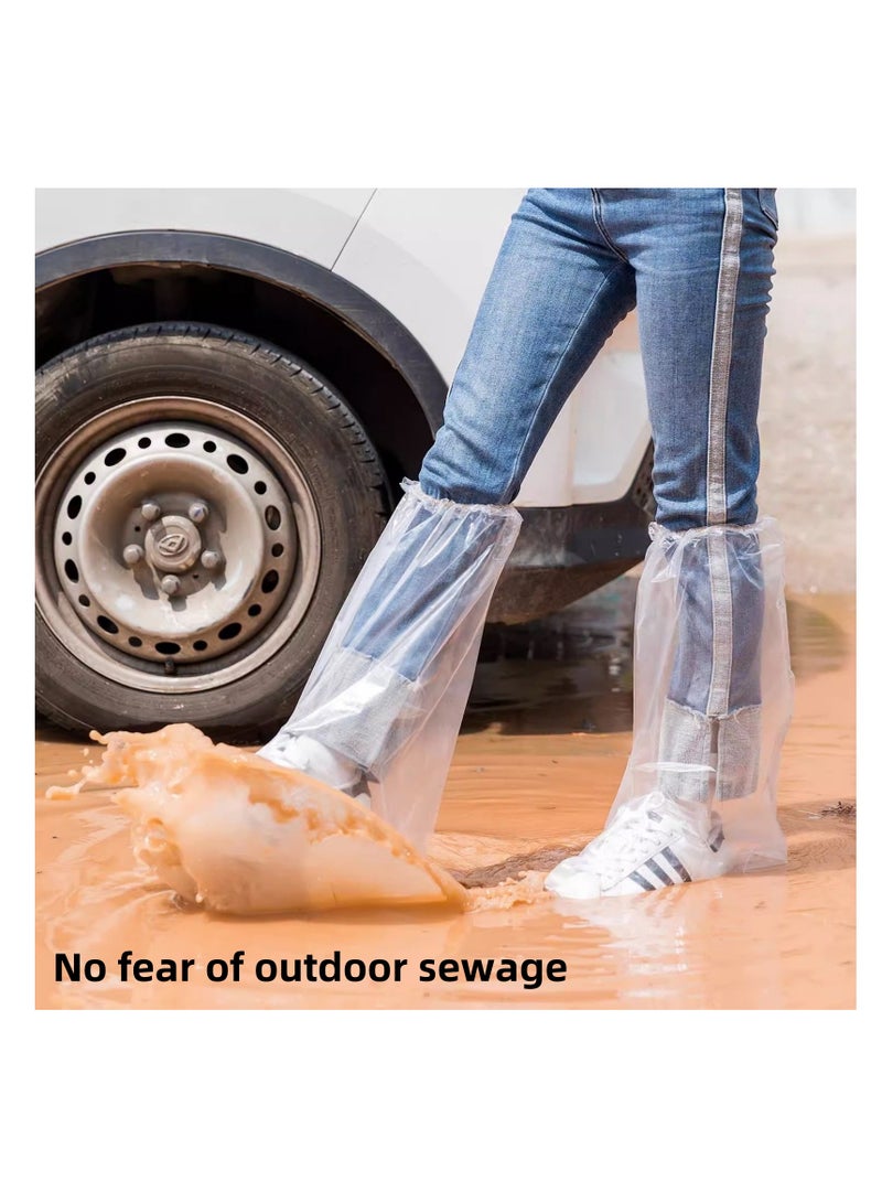 NOVOLAN Disposable Rain Shoes 10 Pairs, Rain Boots, Waterproof, Non-Slip, High-Top Shoe Covers, Thickened Wear-Resistant Transparent Plastic Foot Covers for Rainy Days, Rain-Proof outer Wear - Image 2