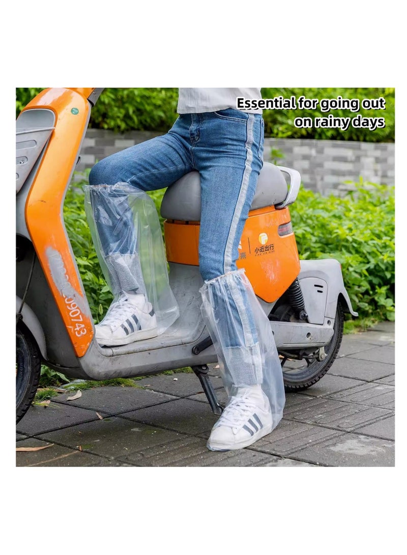 NOVOLAN Disposable Rain Shoes 10 Pairs, Rain Boots, Waterproof, Non-Slip, High-Top Shoe Covers, Thickened Wear-Resistant Transparent Plastic Foot Covers for Rainy Days, Rain-Proof outer Wear - Image 3