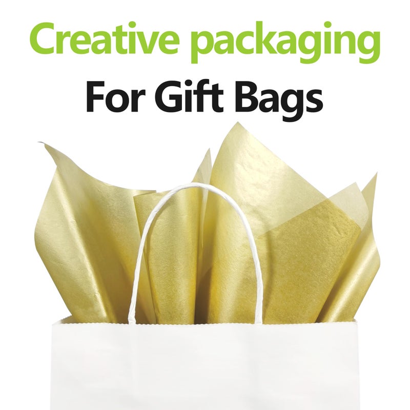 Bobobag 100 Sheets 14"X20" Metallic Gold Tissue Paper for Gift Bags, Christmas Gift Wrapping, Birthday,Anniversary, Holiday Decoration - Image 4
