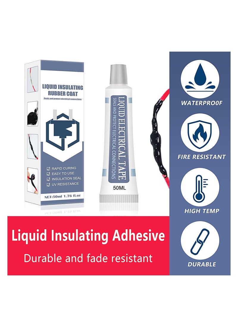 2PCS Liquid Electrical Tape, Liquid Insulating High Temperature Glue, Insulating Electrical Tape Glue, Good Insulation, Waterproof Flame, Fast Dry Liquid Electrical Tape (Black)
