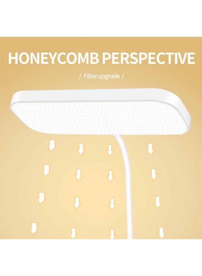 شابية مصباح مكتب LED بثلاثة أوضاع ألوان - إضاءة دراسة بتعتيم مستمر للمكتب المنزلي، إضاءة مكتب صغيرة ومصباح مكتب أبيض مريح للعين مع شحن USB-C (FLEX-103) - Image 4