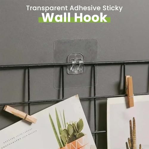 Homeaura Magic Sticker - Strong Self Adhesive Wall Mount for Kitchen Hanging Racks, Tissue & Towel Holder, Stainless Steel, Transparent (Pack of 8, 7x7 cm) - Image 2
