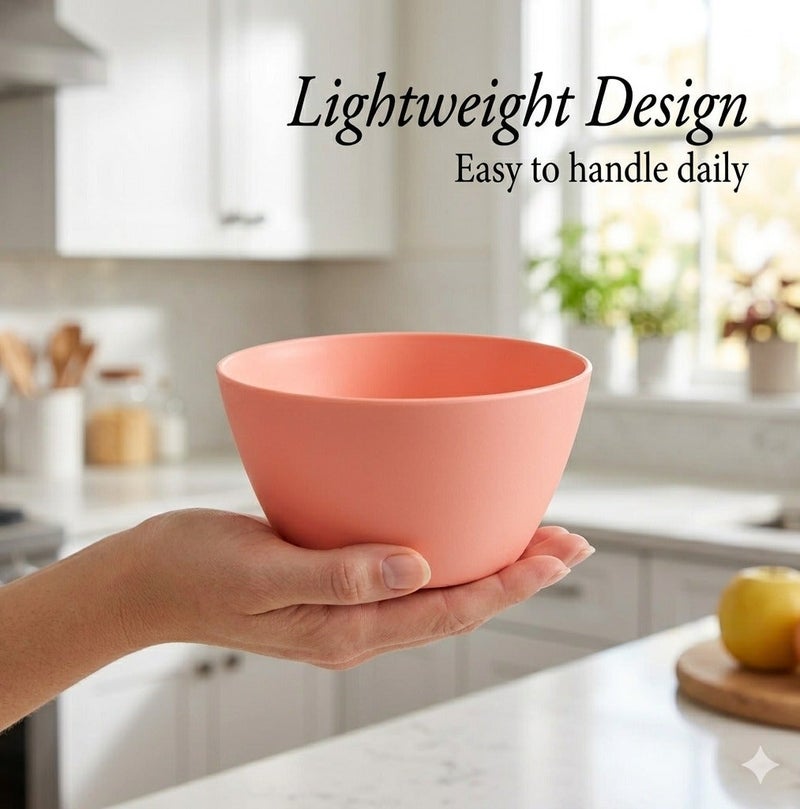 TarHong Essential Lightweight Cereal Bowls Set of 4, 5.6 Inch Polypropylene PP Shatterproof Microwave Safe Bowls, Indoor Outdoor Dinnerware, Stackable Assorted Colors Kitchen Serving Bowls - Image 4