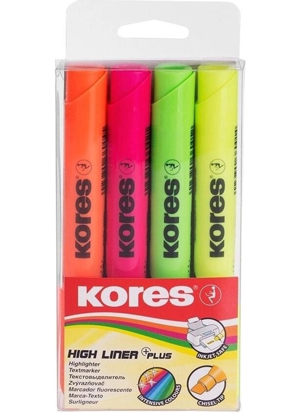 Kores Highlighter Marking Pen Set 1 Pack of 4  - Image 1