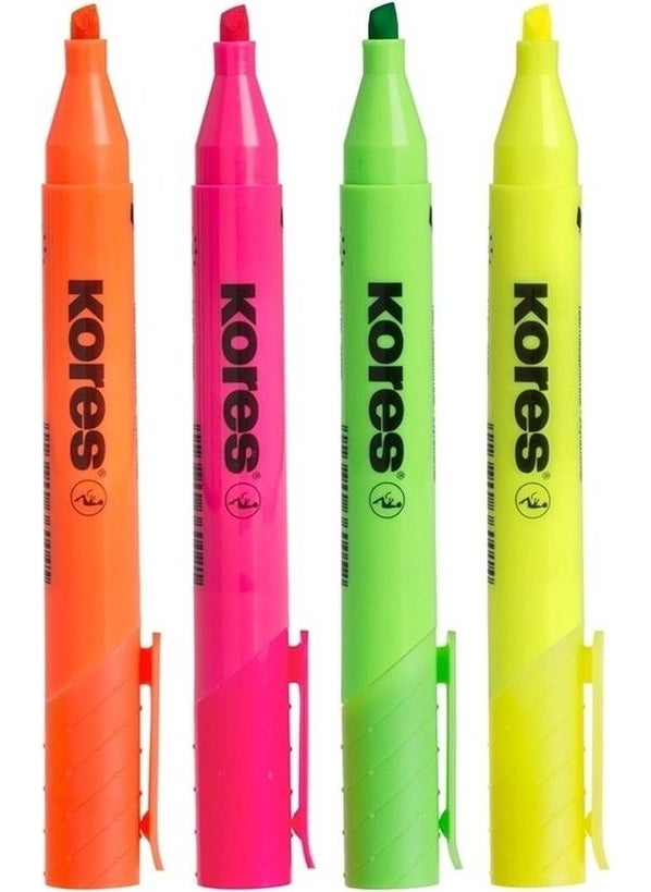 Kores Highlighter Marking Pen Set 1 Pack of 4  - Image 3