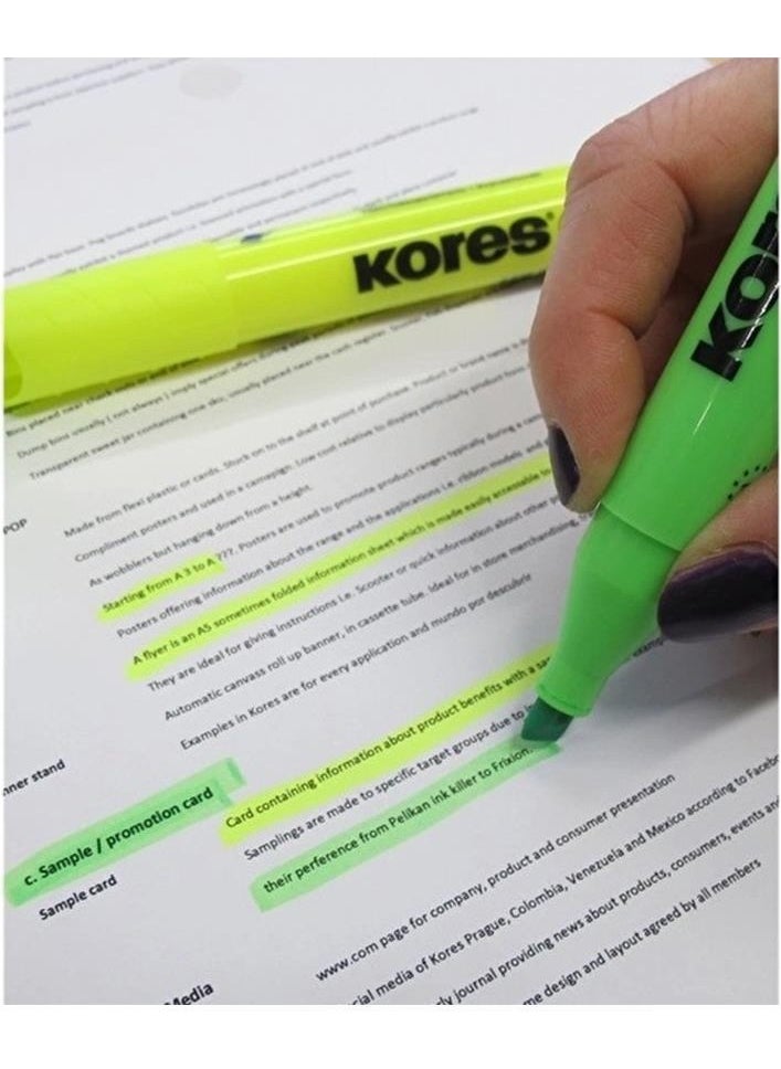 Kores Highlighter Marking Pen Set 1 Pack of 4  - Image 4