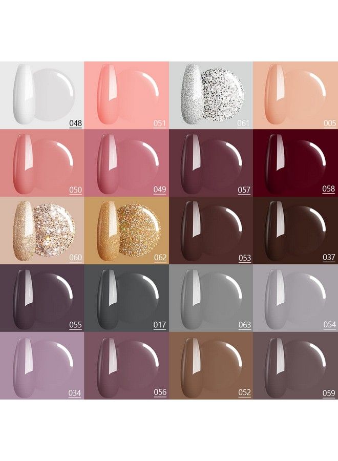 modelones 20 Colors Dip Powder Nail Kit Starter Nude Brown Pink Dip Nail Kit For Beginner Dipping Powder Set Kit With Dip Liquid Base&Top Coat Activator Brush Saver For French Nail Art Diy And Salon Use - Image 3