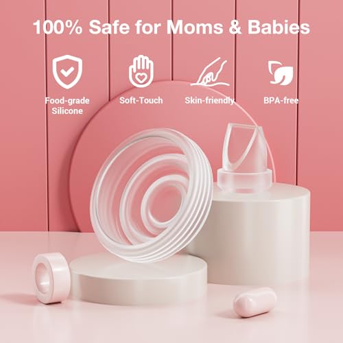 afontoto 12PCS Mom cozy Breast Pump Replacement Parts, 8Pack Silicone Duckbill Valve & 4Pack Silicone Diaphragm Compatible with Momcozy M5 Wearable Breastpump, M5 Pump Parts Breastfeeding Essential Accessories - Image 2