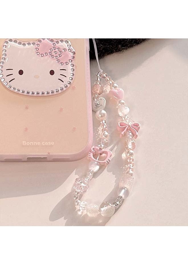 2PCS Cute Pink Bowknot Hollow Phone Chain Keychain Pendant Cartoon Phone Case Chain Ccd Camera Pendant Accessory - Image 2