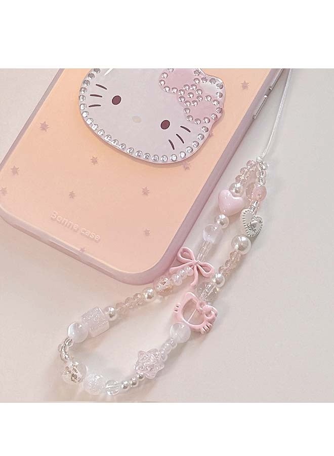2PCS Cute Pink Bowknot Hollow Phone Chain Keychain Pendant Cartoon Phone Case Chain Ccd Camera Pendant Accessory - Image 3