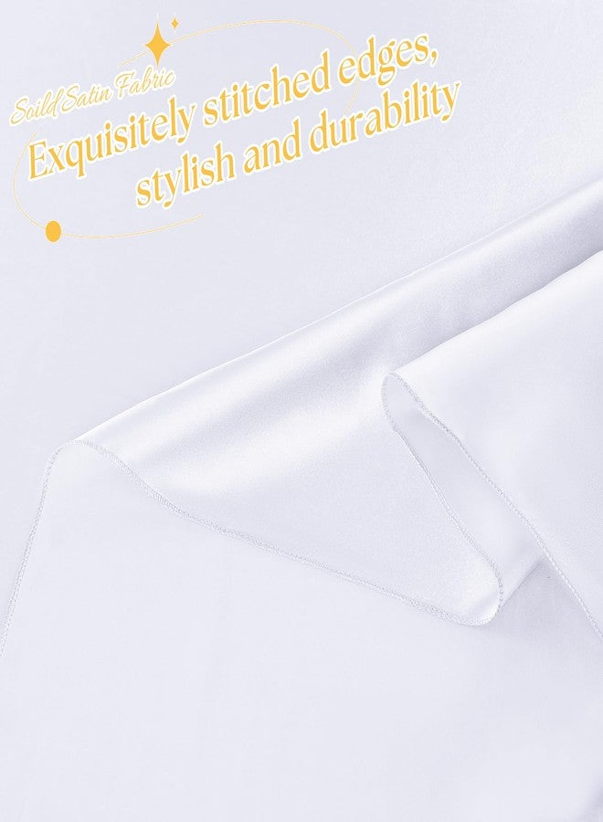 Entisn Oval Tablecloth 60 x 120 Inch, Made of White Satin Fabric, Suitable for 10-12 Seats, Wrinkle-Resistant and Easy-Clean Design Table Decoration for Wedding, Banquet, Kitchen, Indoor and Outdoor - Image 5