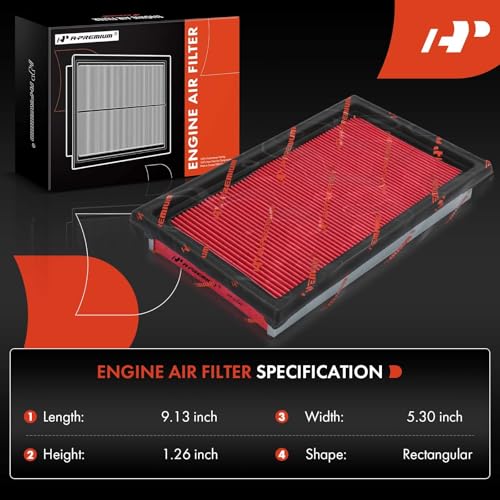 A-Premium 2-PC Engine Air Filter Compatible with Infinit Q50 & Nissan Cube, NV200, Versa, 2007-2021, 3.5L 3.7L, Flexible Panel, Replace# 16546-ED500 - Image 2