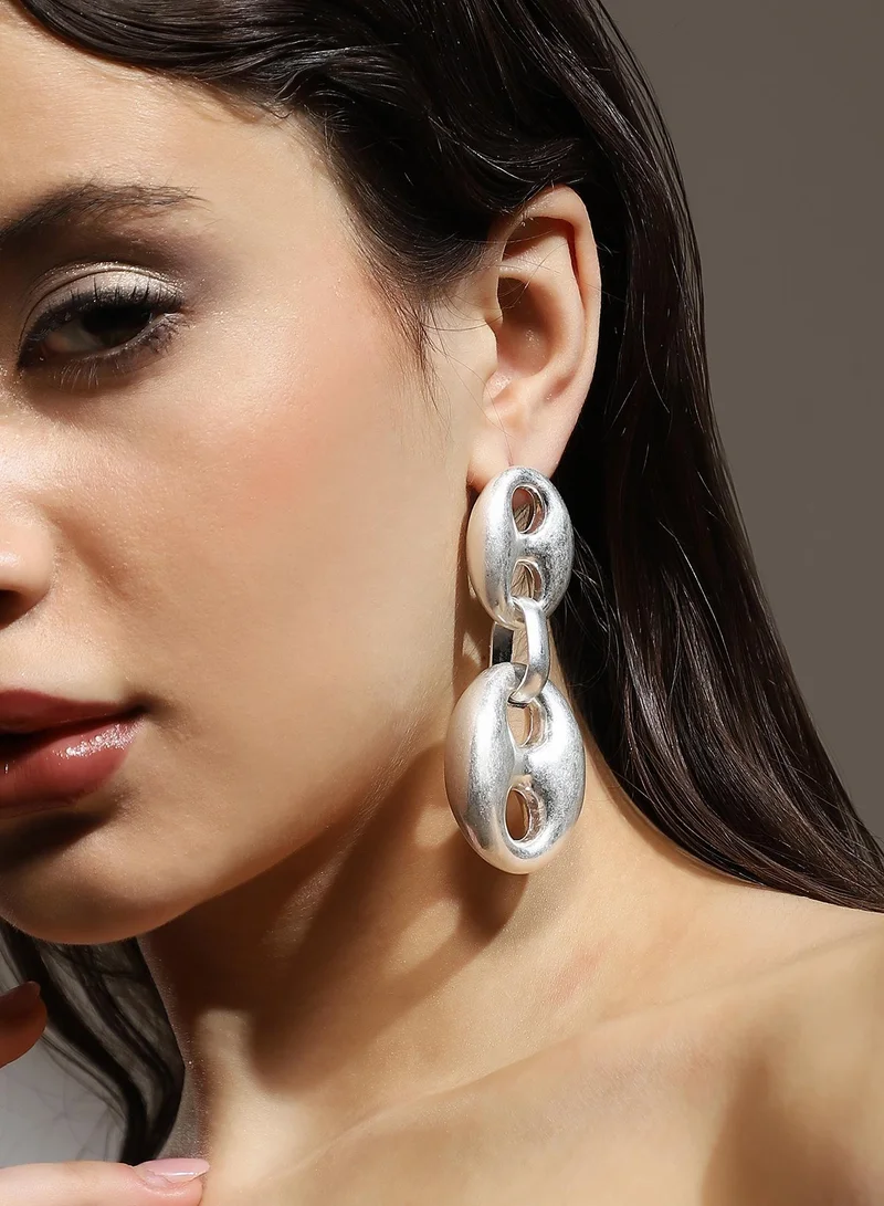 سوهي SOHI Women's The Dented-Bolt Drop Earrings For Evening Wear | Metallic  Colour | Alloy Material | Push Back Closure | Metallic Earrings | Drop Earrings For Women & Girls