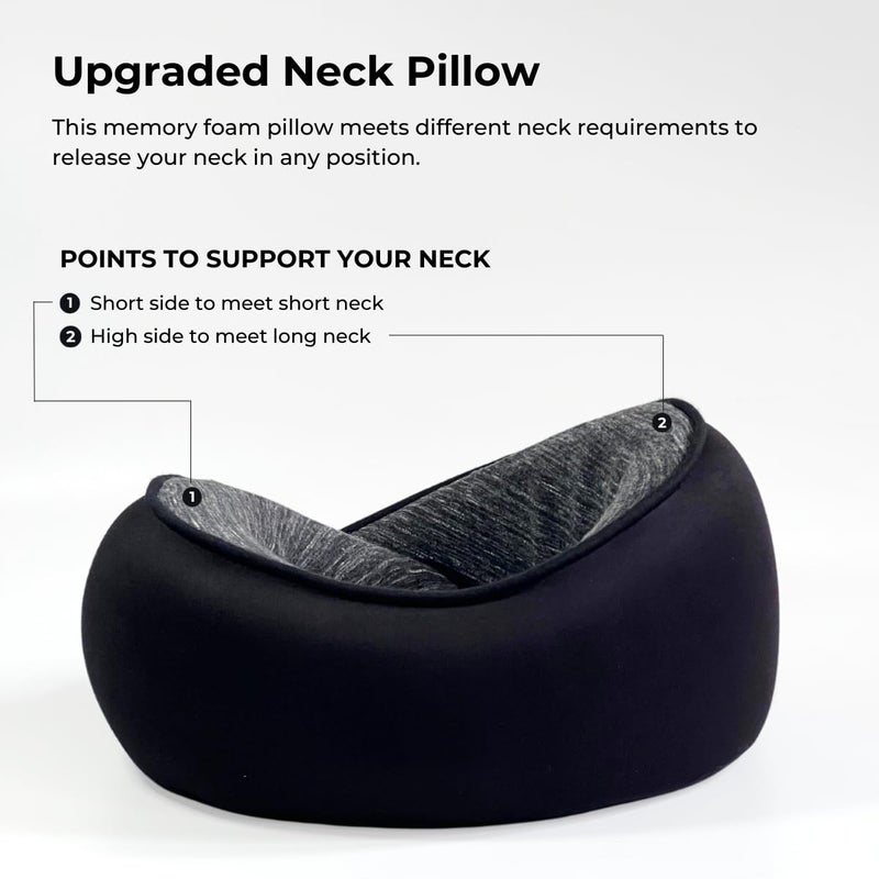 Samadhaan Neck Pillow for Travel with Chin Support Memory Foam Neck Pillow Travel Pillow for Flights Airplane Train and Home Neck Support Rest Pillow Washable Cover - Image 4