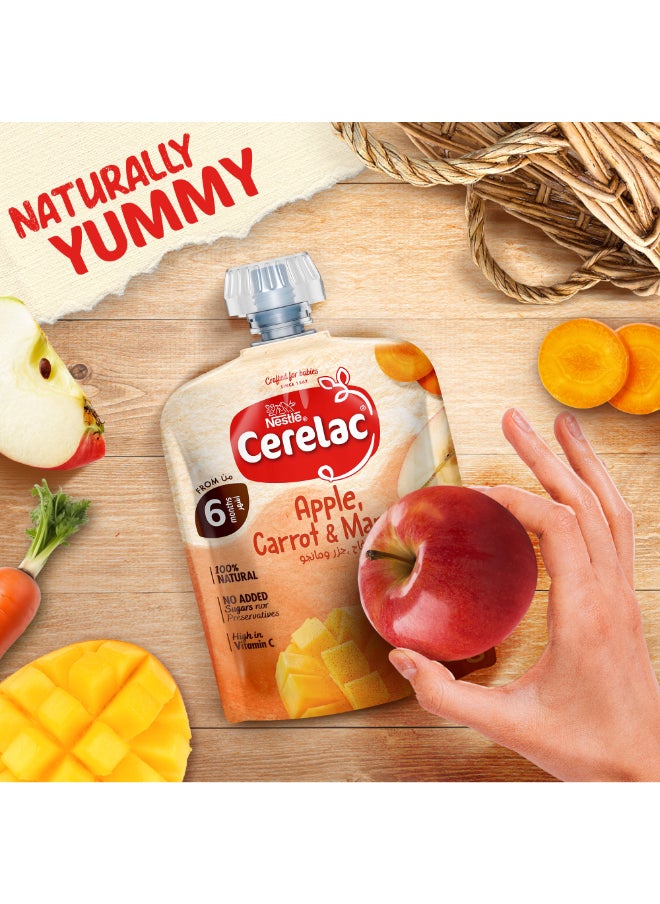 Cerelac Apple Carrot And Mango Puree Pouch 4 x 90g  - Image 2