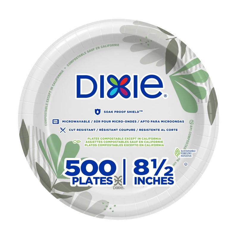 Georgia-Pacific Dixie 85 Inch MediumWeight Paper Plates By GP PRO Pathways Design 500 Count 125 Disposable Plates Per Pack 4 Packs Per Case UX9WS - Image 3
