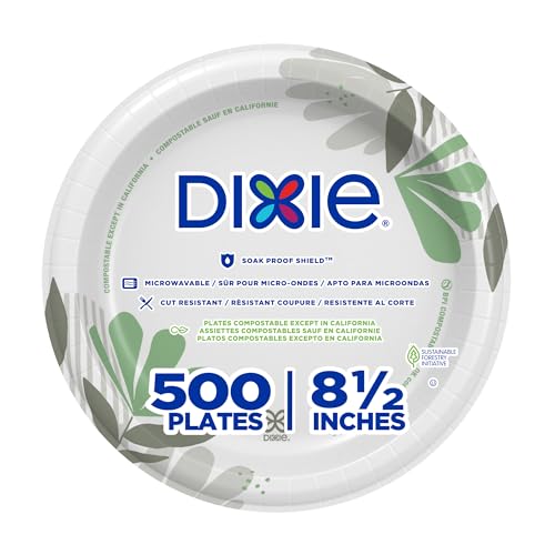Georgia-Pacific Dixie 85 Inch MediumWeight Paper Plates By GP PRO Pathways Design 500 Count 125 Disposable Plates Per Pack 4 Packs Per Case UX9WS - Image 2