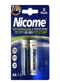 Nicome AA Rechargeable 2700mAh Battery Pack of 2  - Image 1