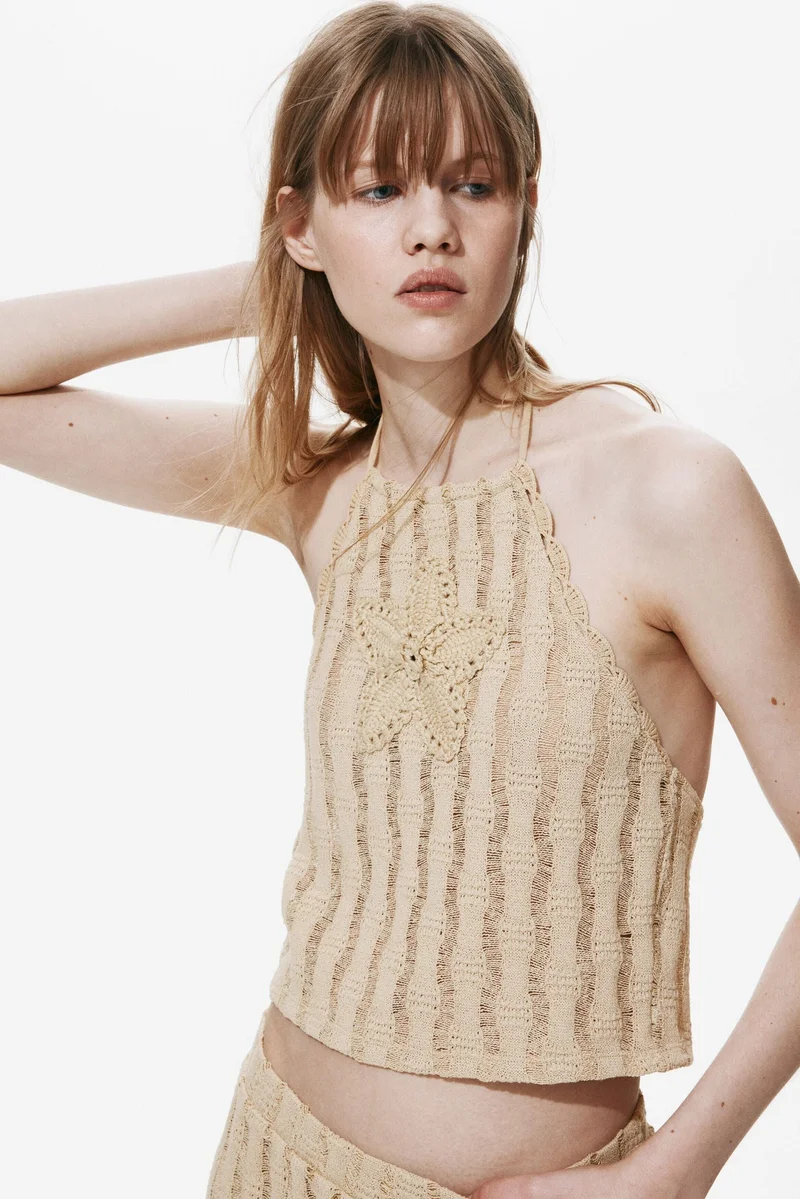 H&M Crochet-look halterneck top